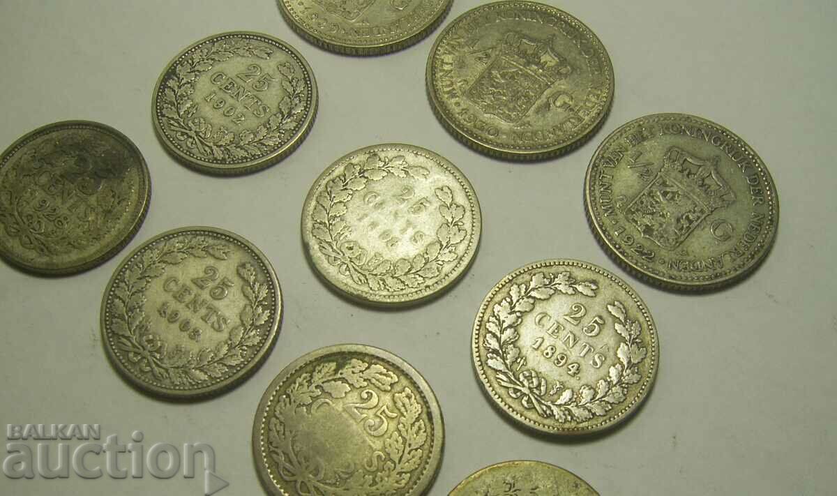 Auction  Netherlands 10 silver coins lot
