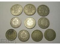 Холандия 10 броя сребърни монети лот