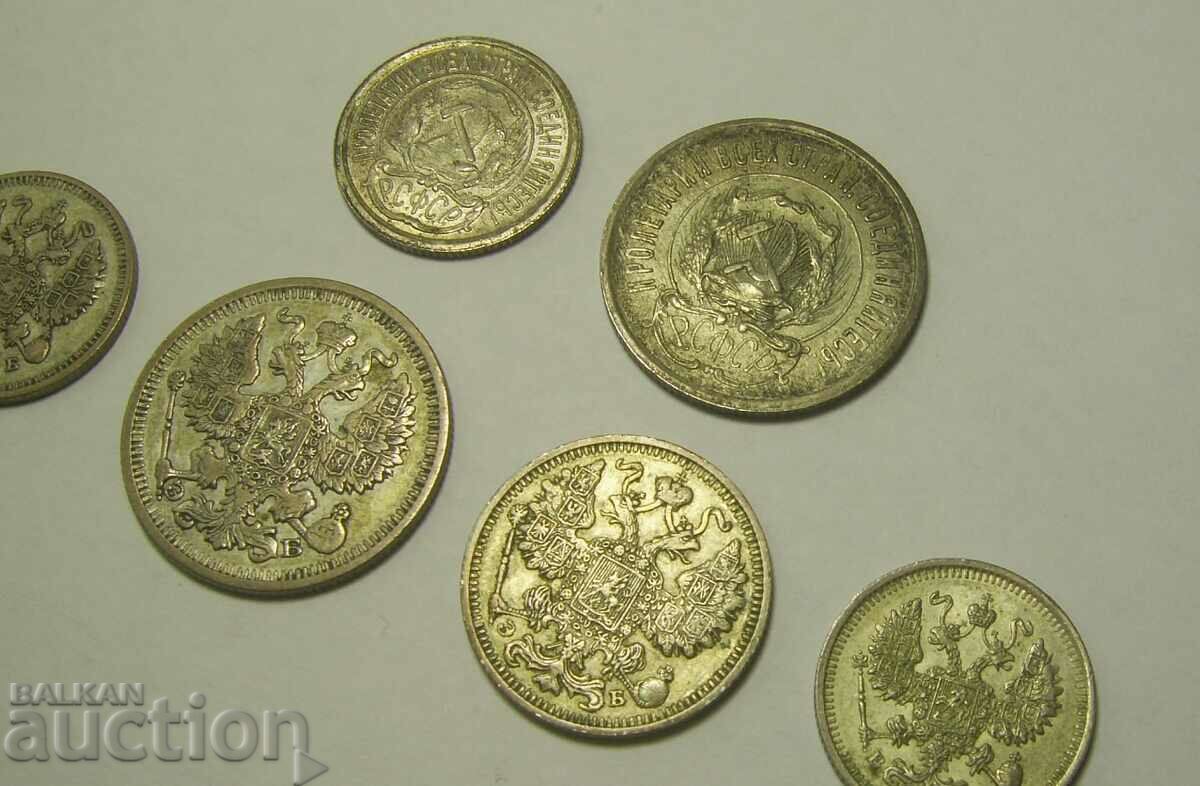 ΕΣΣΔ / Ρωσία 6 ασημένια νομίσματα 1909 - 1923 - 6 ΕΣΣΔ / Ρωσία 6 ασημένια νομίσματα 1909 - 1923 - 6
