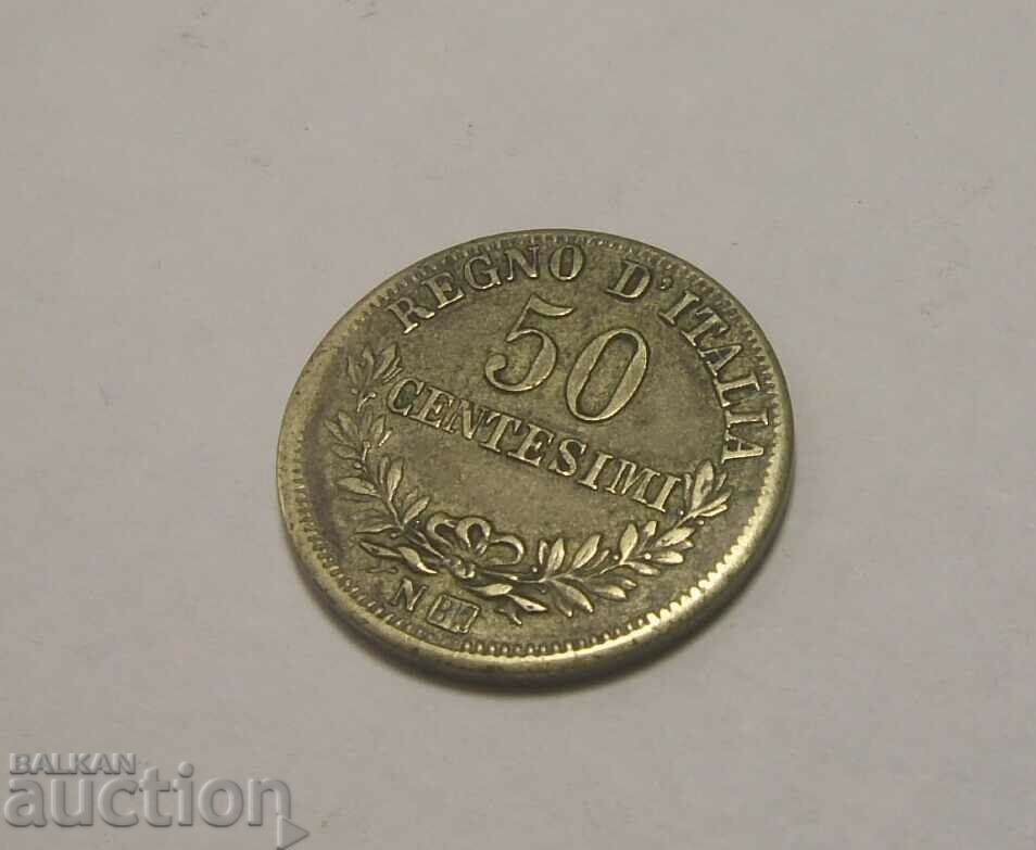 Σπάνιος! Παλιά ΠΛΑΣΤΗ Ιταλία 50 λεπτών 1863 με τιμή 70.00 BGN | € 35.79 Σπάνιος! Παλιά ΠΛΑΣΤΗ Ιταλία 50 λεπτών 1863 με τιμή 70.00 BGN | € 35.79