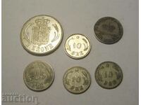 Denmark 6 silver coins 1842 to 1915