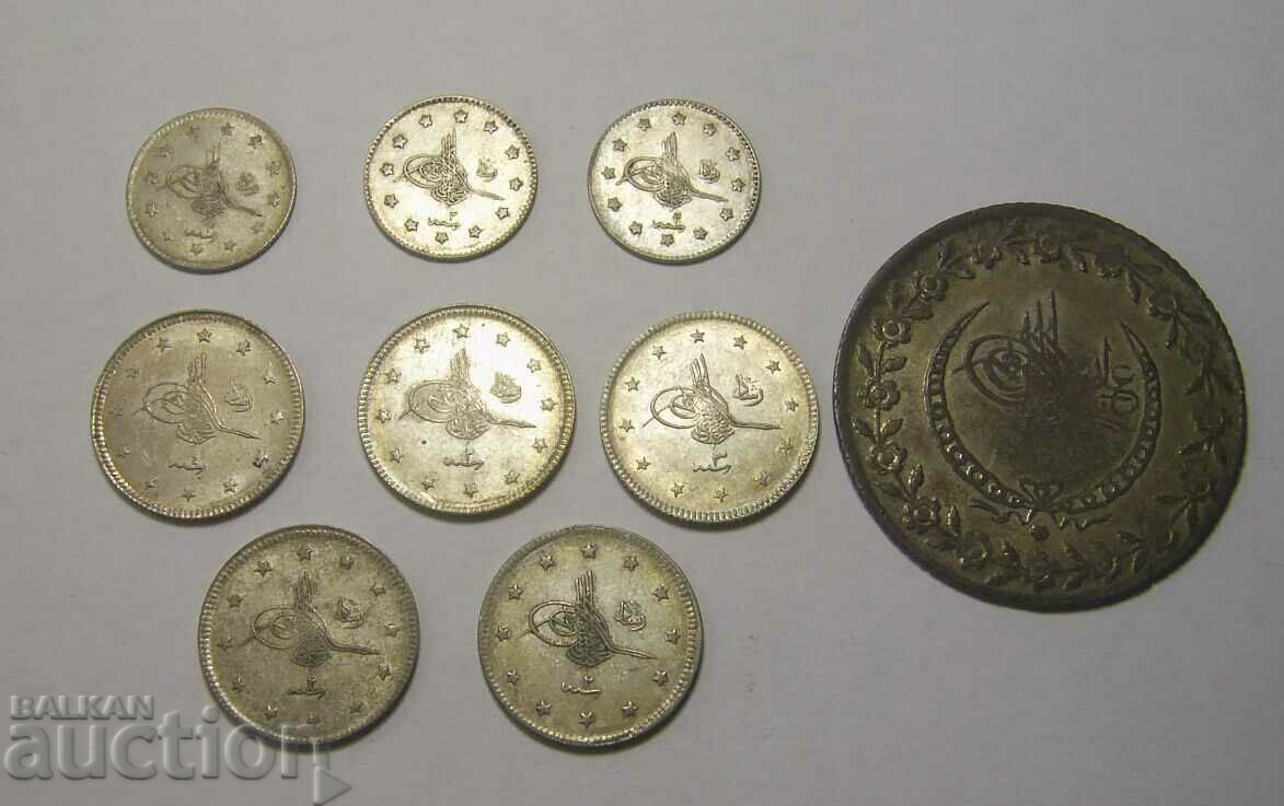 Delivery of Turkey 9 silver coins lot Delivery of Turkey 9 silver coins lot