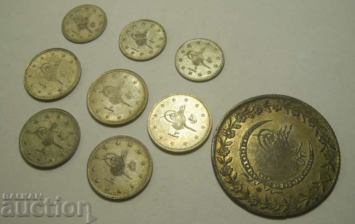 Turkey 9 silver coins lot - 6 Turkey 9 silver coins lot - 6