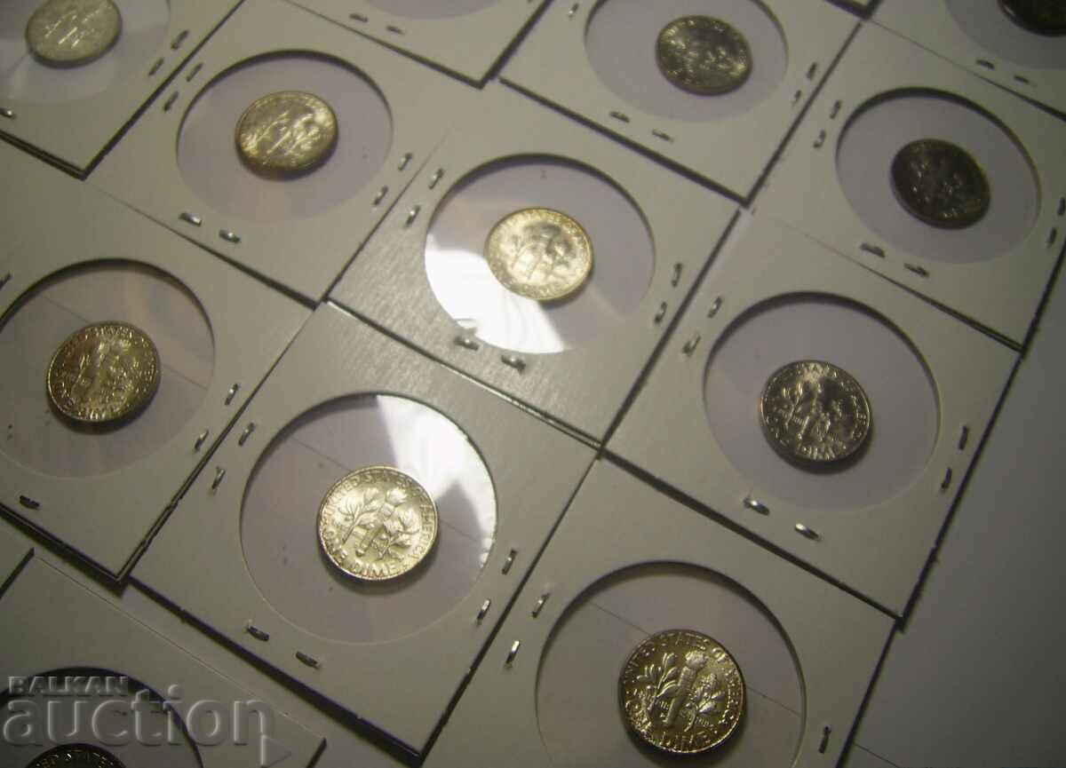 RR! USA lot 22 x 1 dime Silver UNC SERIES!!! - 6 RR! USA lot 22 x 1 dime Silver UNC SERIES!!! - 6