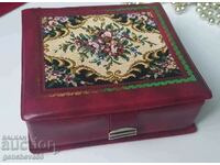 Vintage jewelry box, tapestry
