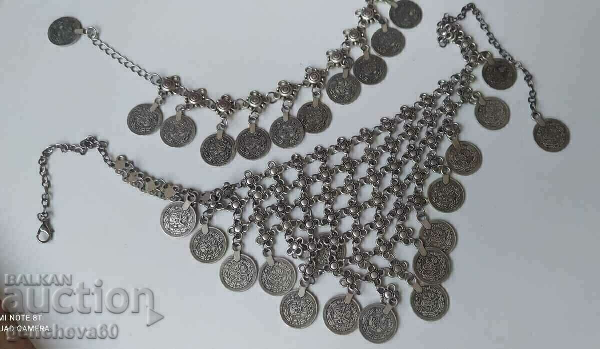 Auction ETHNO JEWELRY NECKLACE AND BRACELET with coins for traditional costume Auction ETHNO JEWELRY NECKLACE AND BRACELET with coins for traditional costume