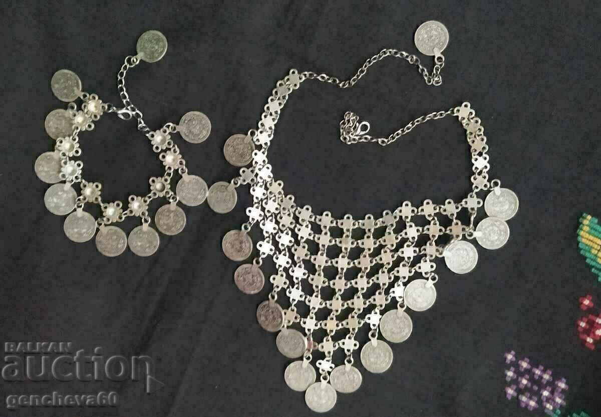 Delivery of ETHNO JEWELRY NECKLACE AND BRACELET with coins for traditional costume Delivery of ETHNO JEWELRY NECKLACE AND BRACELET with coins for traditional costume