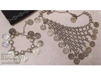 ETHNIC NECKLACE AND BRACELET with costume coins