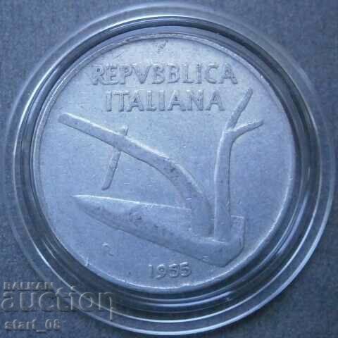 Италия 10 лири 1955