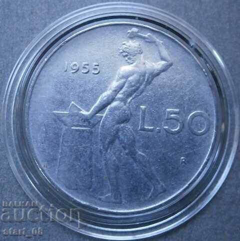 Италия 50 лири 1955