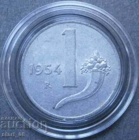 Италия 1 лира 1954