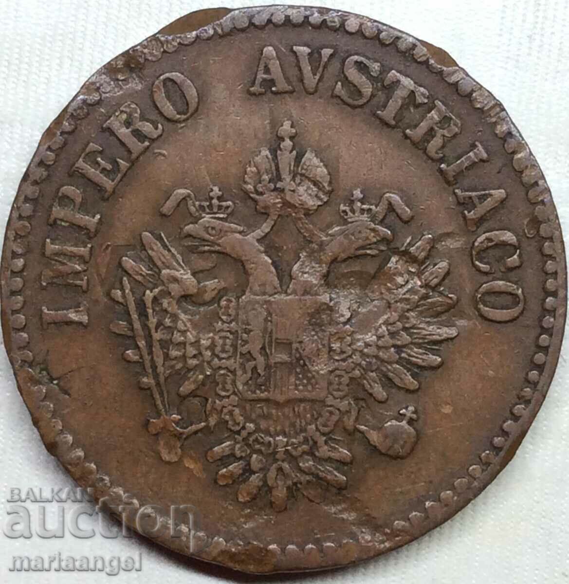 Lombardy Venice 10 centesimi 1852 11g Austria for Italy