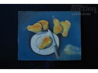 Ζωγραφική, νεκρή φύση με αχλάδια, τέχνη. D. Hristozov, 1997