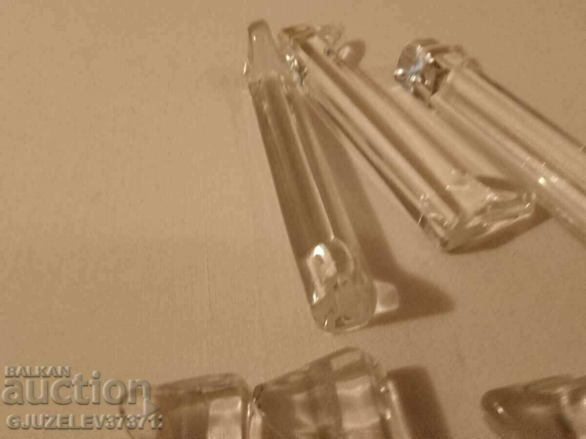 Delivery of 6 Old crystal cutlery holders Delivery of 6 Old crystal cutlery holders