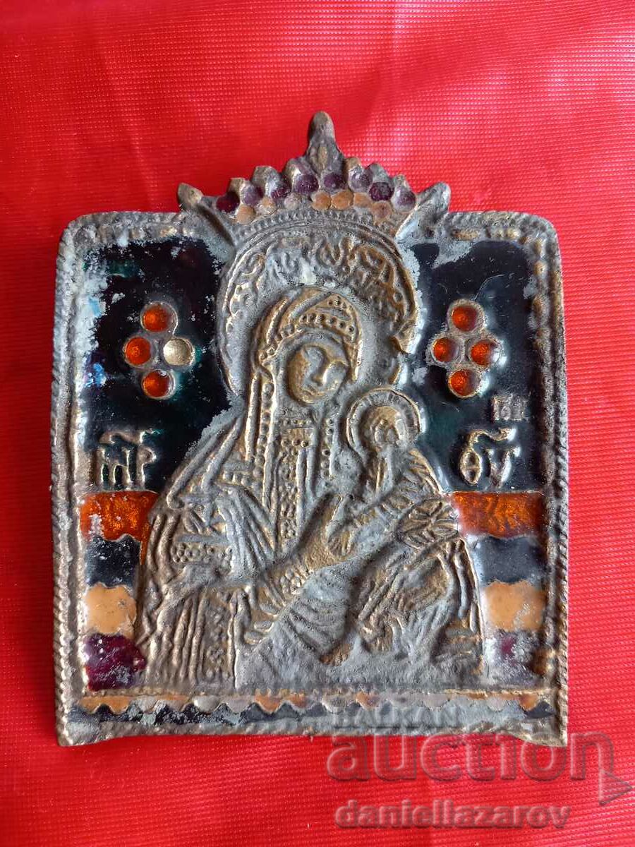 Extremely Rare Breastplate Russian Enamel ICON, RTOV