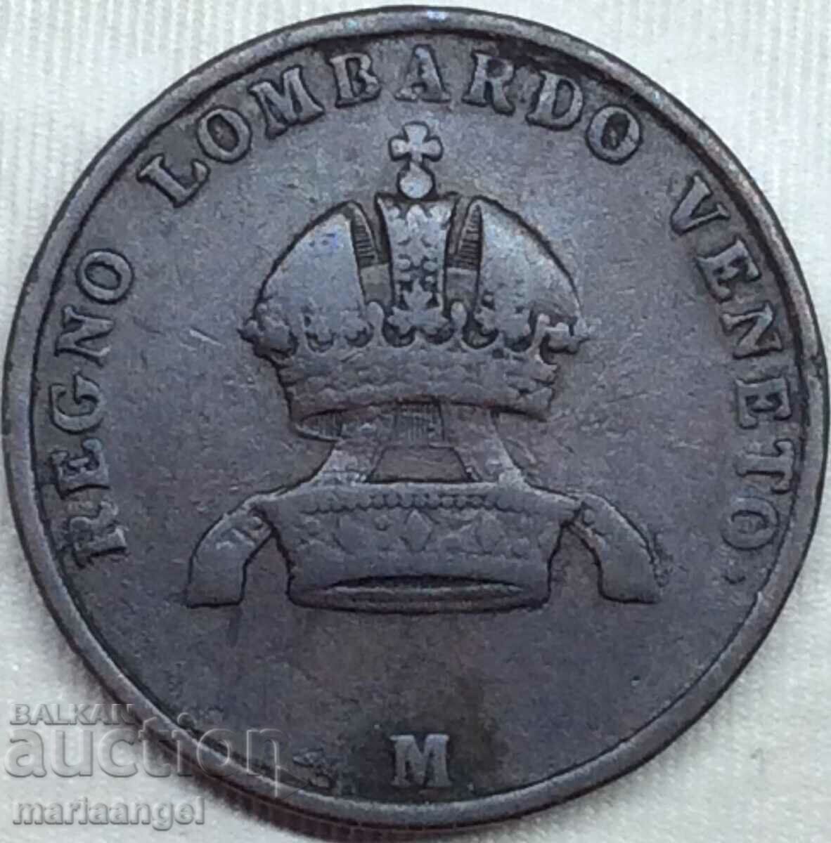 Lombardy Venice 5 centesimi 1849 Italy M - Milan - rare