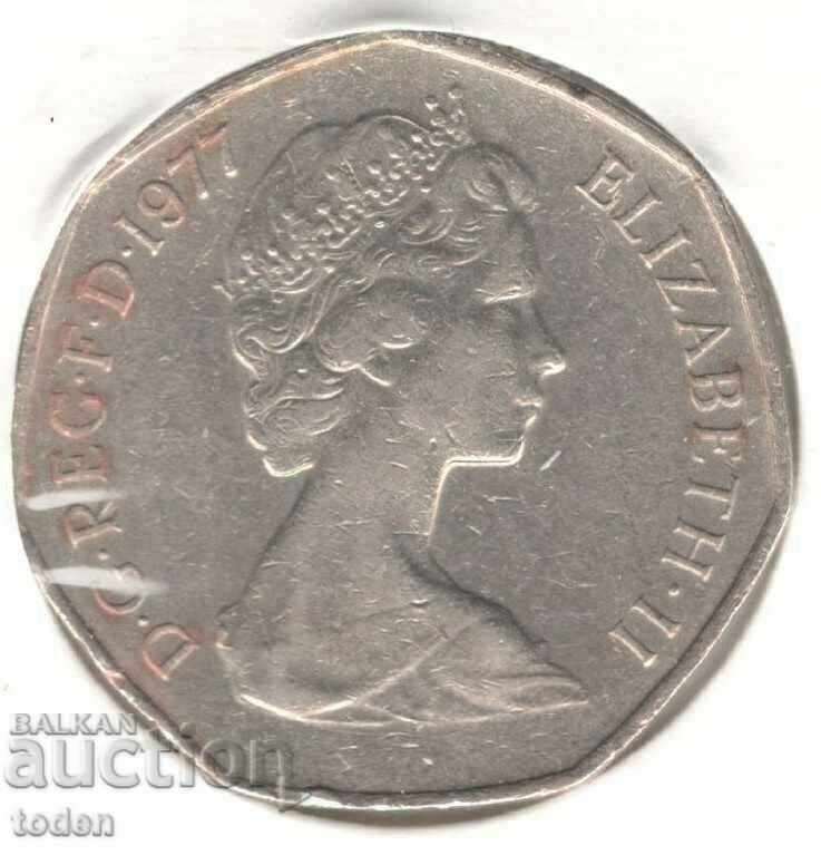 United Kingdom-50 Pence-1977-KM# 913-Elizabeth II 2nd portr. with price 2.00 BGN | € 1.02 United Kingdom-50 Pence-1977-KM# 913-Elizabeth II 2nd portr. with price 2.00 BGN | € 1.02