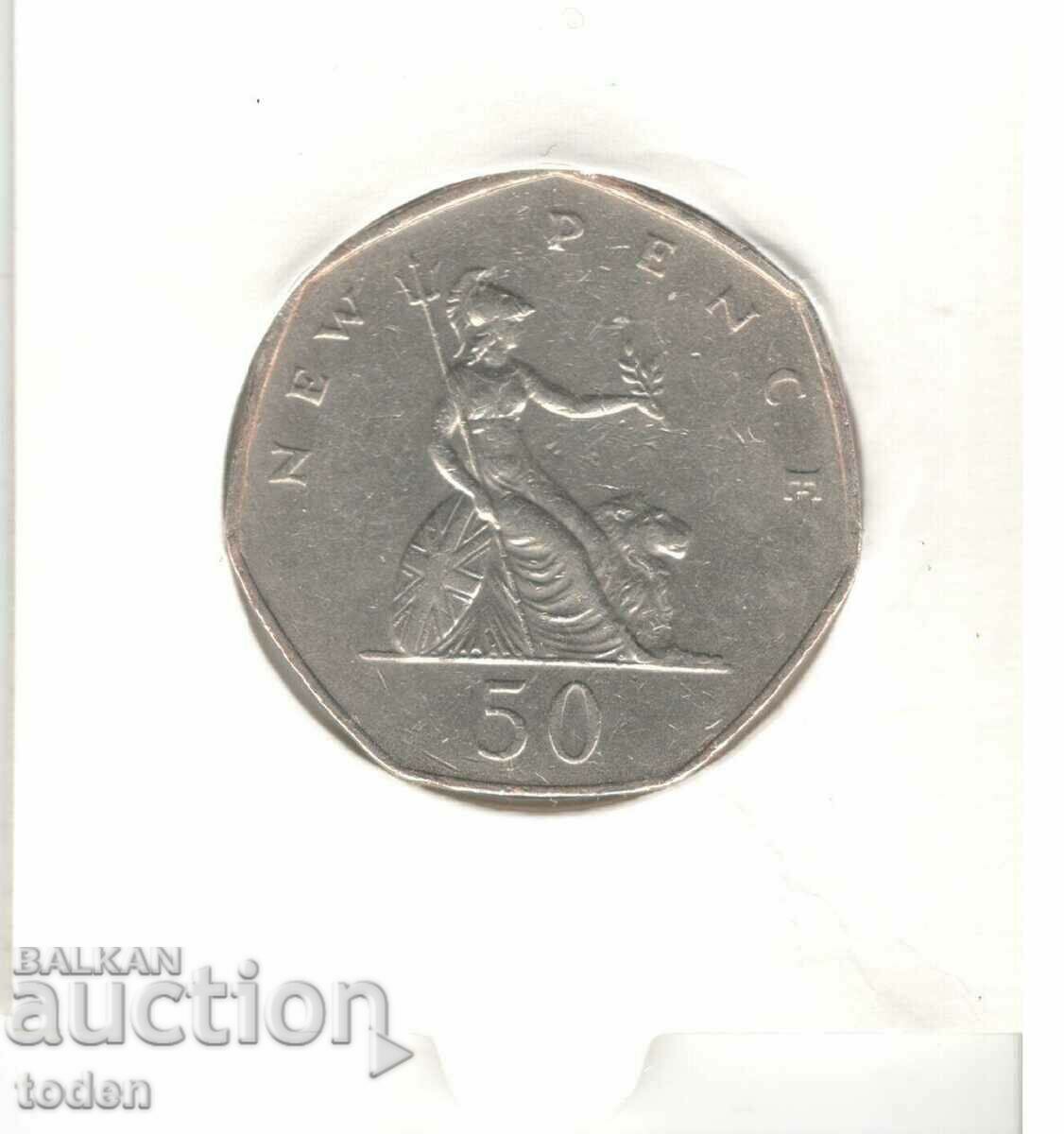 Auction United Kingdom-50 Pence-1977-KM# 913-Elizabeth II 2nd portr. Auction United Kingdom-50 Pence-1977-KM# 913-Elizabeth II 2nd portr.