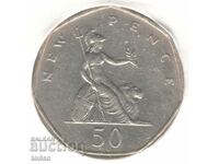 Marea Britanie-50 Pence-1977-KM# 913-Elizabeth II 2nd portr.