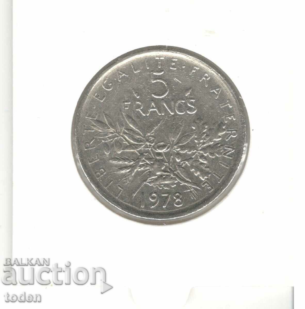Auction France-5 Francs-1978-KM# 926a-"O. Roty" Auction France-5 Francs-1978-KM# 926a-"O. Roty"
