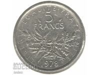 France-5 Francs-1978-KM# 926a-"O. Roty"