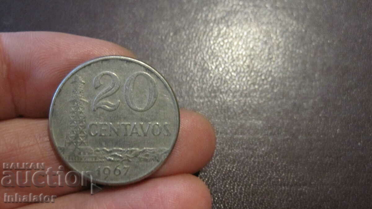 1967 Brazil 20 centavos