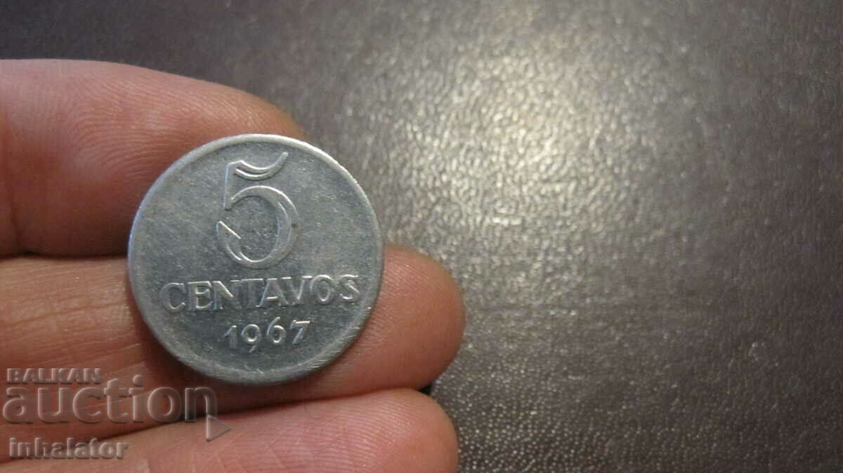 1967 5 centavos Brazilia