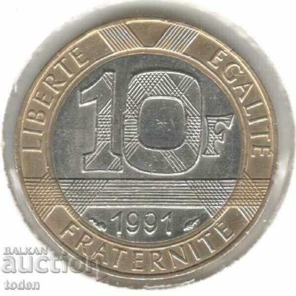 France-10 Francs-1991-KM# 964.1