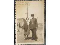 Bulgaria Fotografie veche a unui ofițer cu soția sa