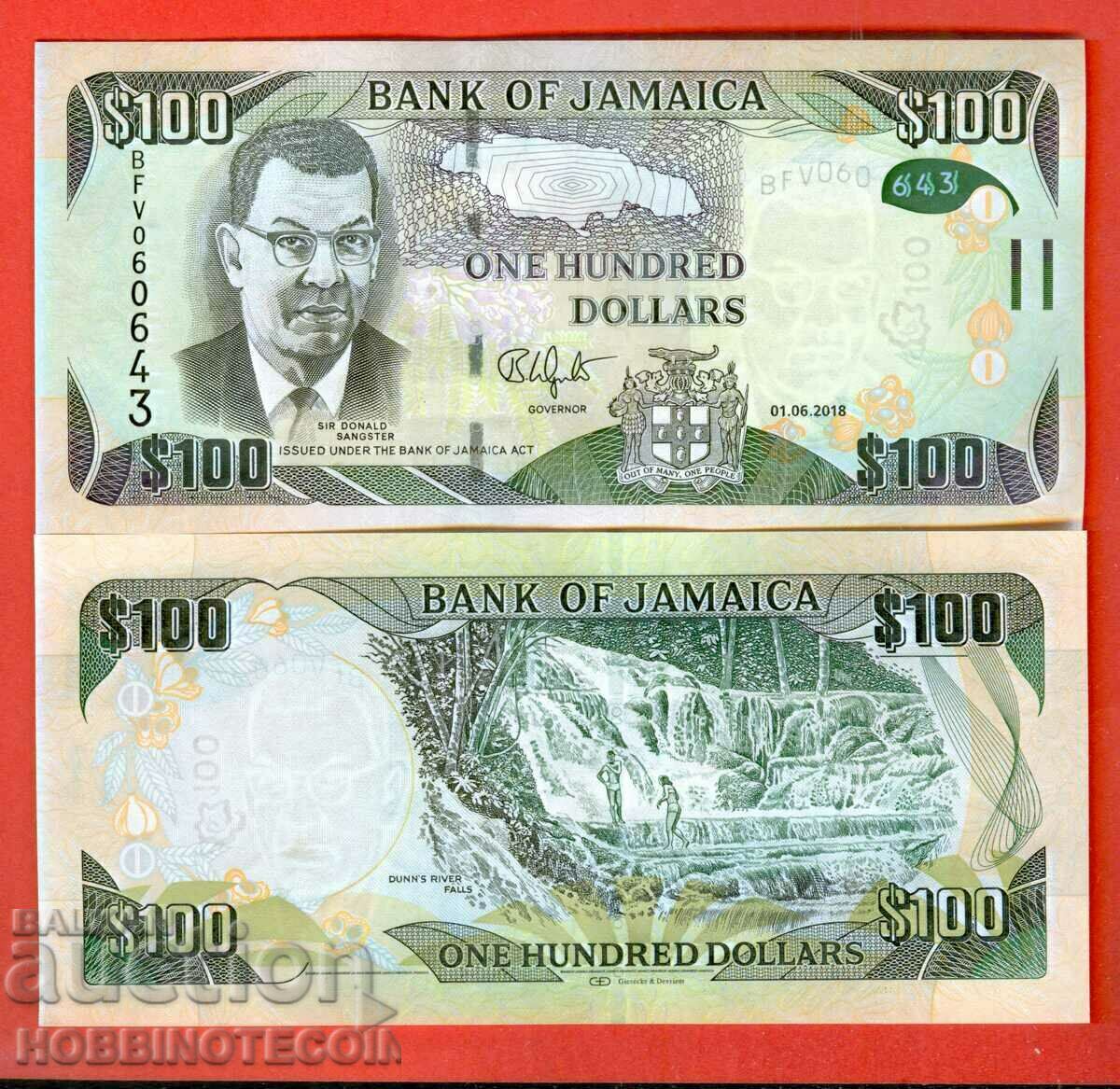 JAMAICA JAMAICA Emisiune de 100 USD 2018 NOU UNC