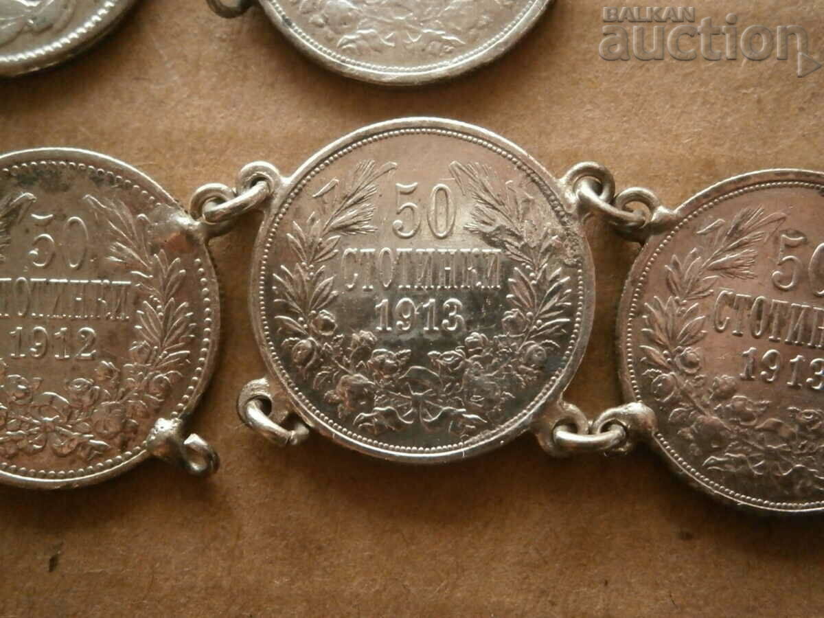 50 cents 1912 1913 50 pairs 1879 coin class βραχιόλι