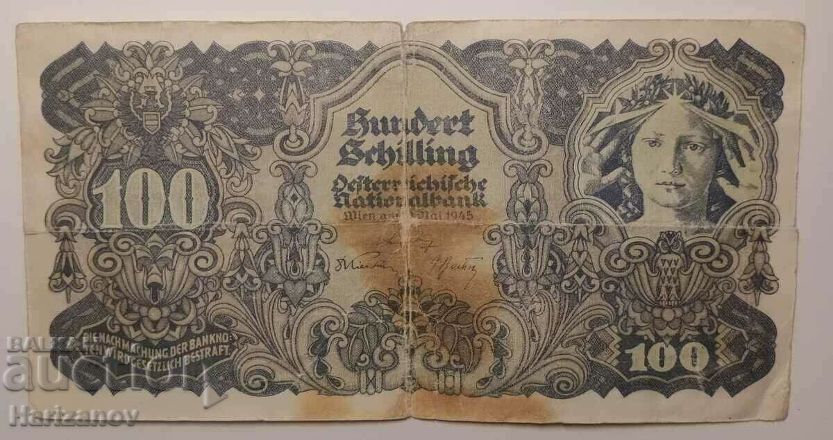 100 Schilling 1945 First issue /100 шилинга 1945 Рядка!