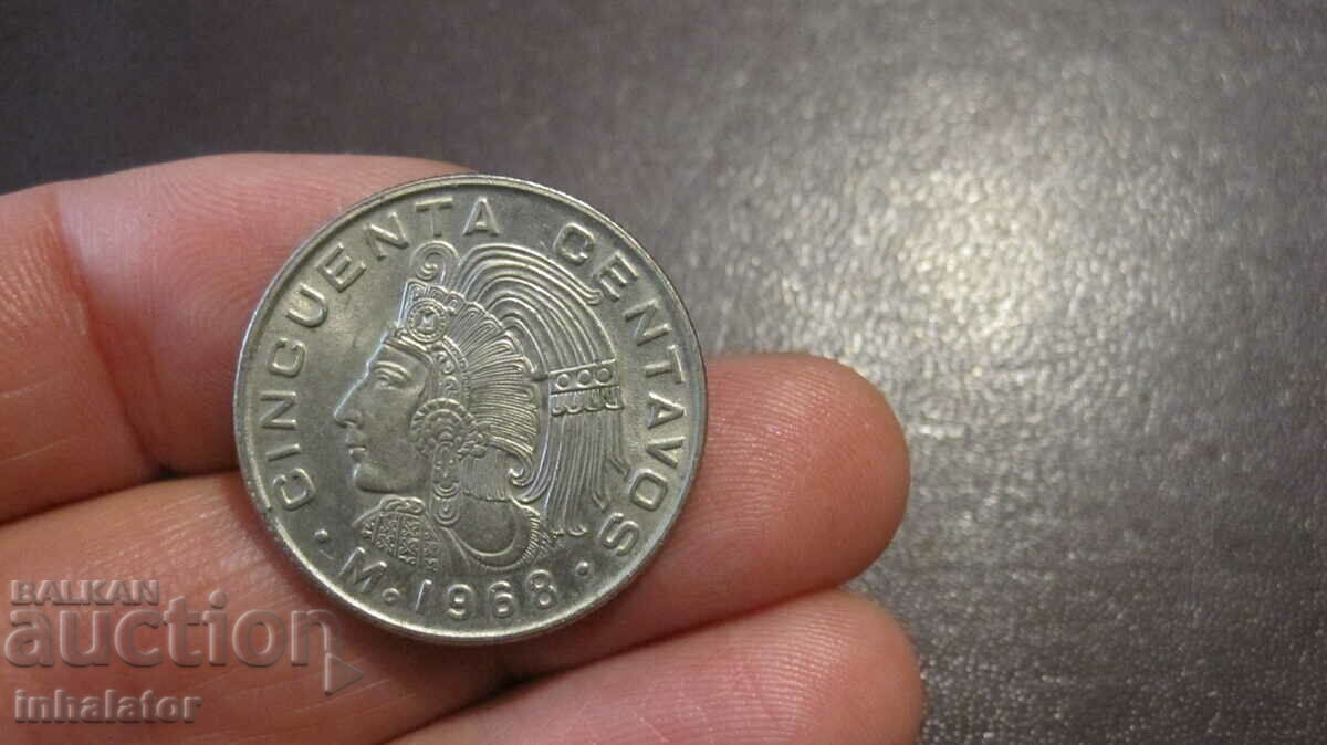 1968 50 centavos Mexic