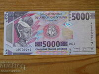 5000 francs 2021 - Guinea ( UNC )