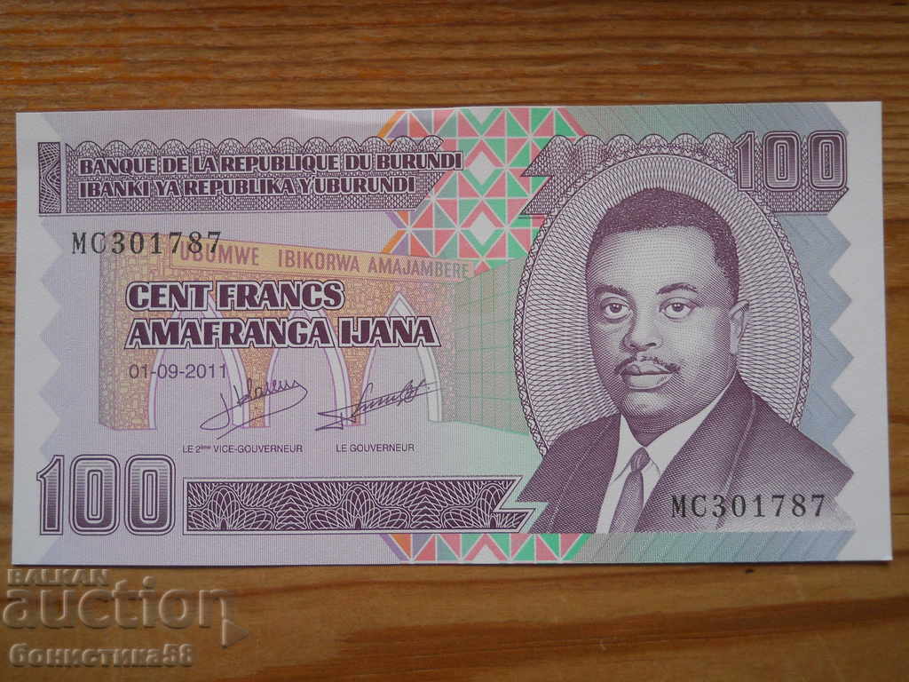 100 φράγκα 2011 - Μπουρούντι ( UNC )