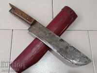 Hand-forged knife with kaniya, karakulak, cleaver, dagger blade