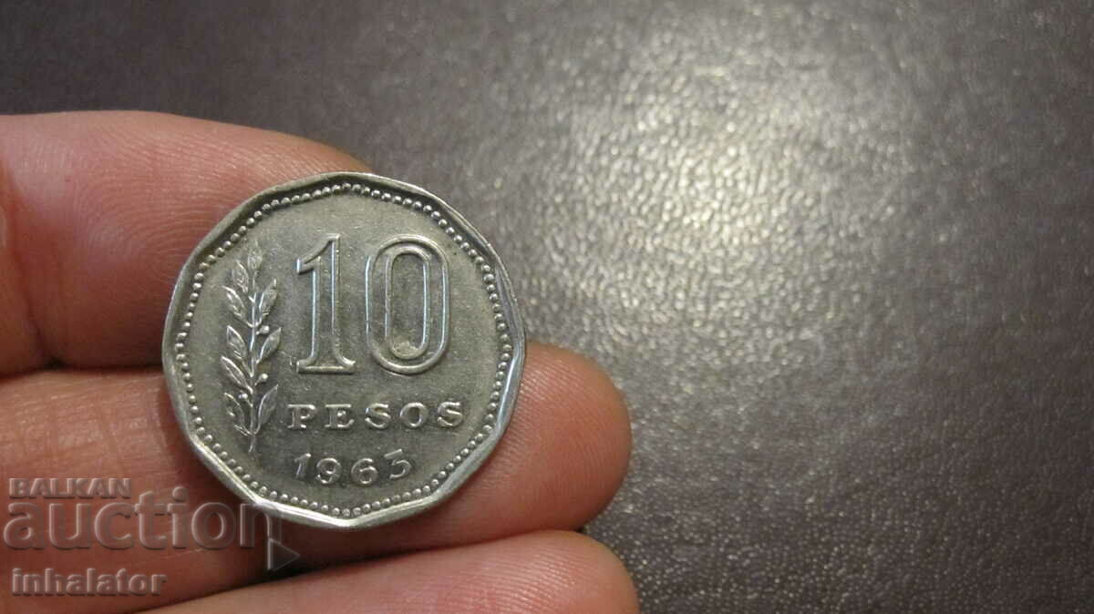 10 песос 1963 год Аржентина