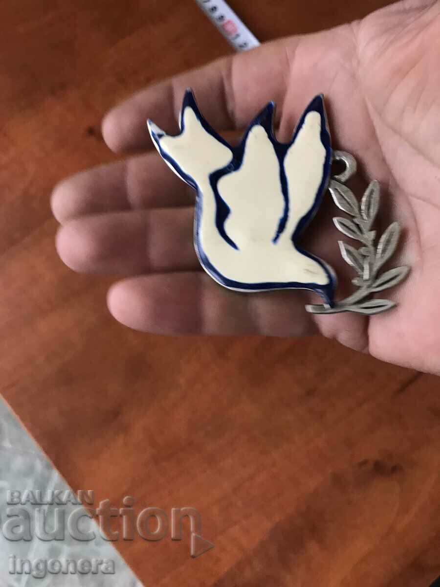 PENDANT METAL ENAMEL DOVE SOUVENIR with price 7.00 BGN | € 3.58 PENDANT METAL ENAMEL DOVE SOUVENIR with price 7.00 BGN | € 3.58