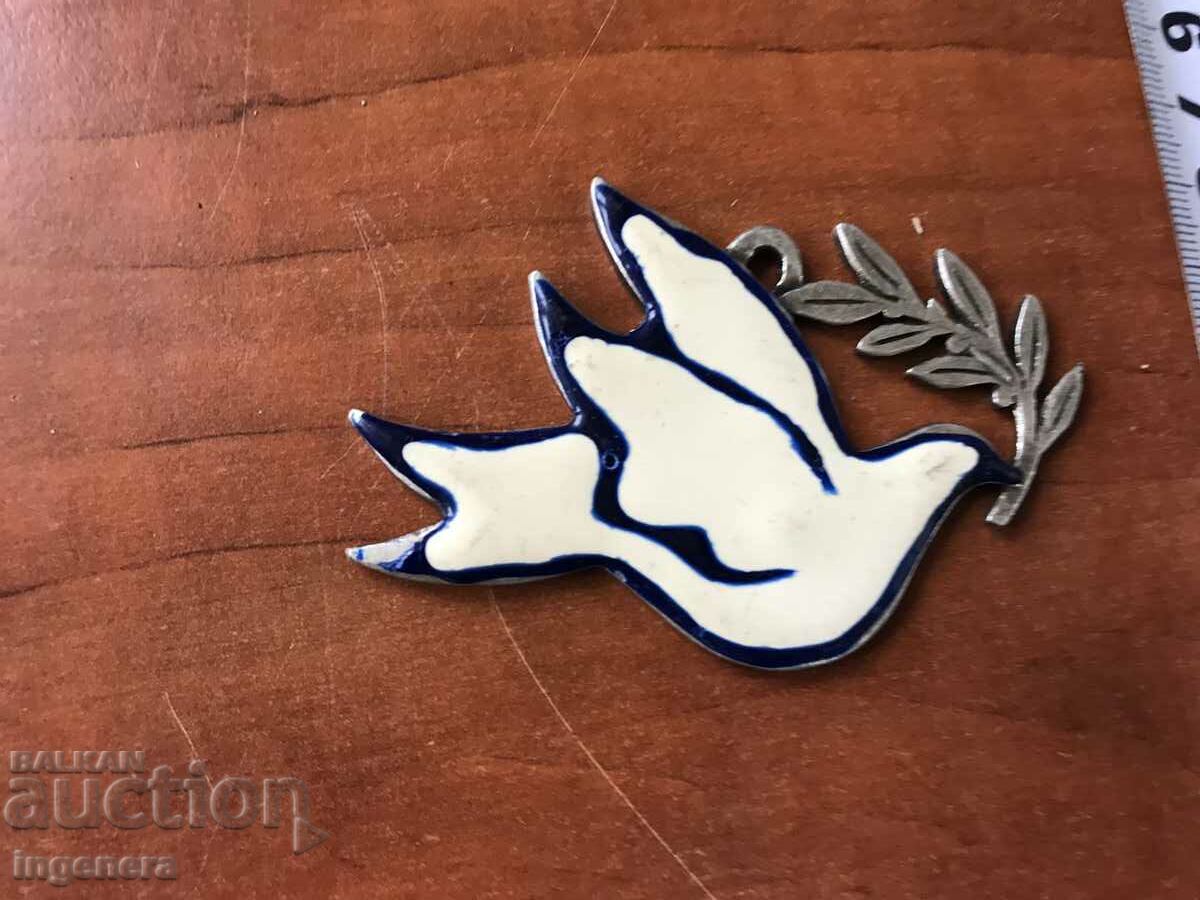 Auction PENDANT METAL ENAMEL DOVE SOUVENIR Auction PENDANT METAL ENAMEL DOVE SOUVENIR