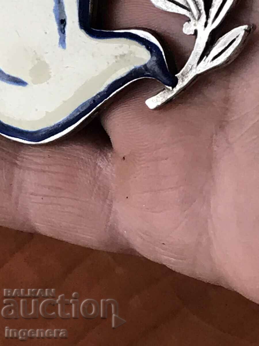 PENDANT METAL ENAMEL DOVE SOUVENIR - 5 PENDANT METAL ENAMEL DOVE SOUVENIR - 5