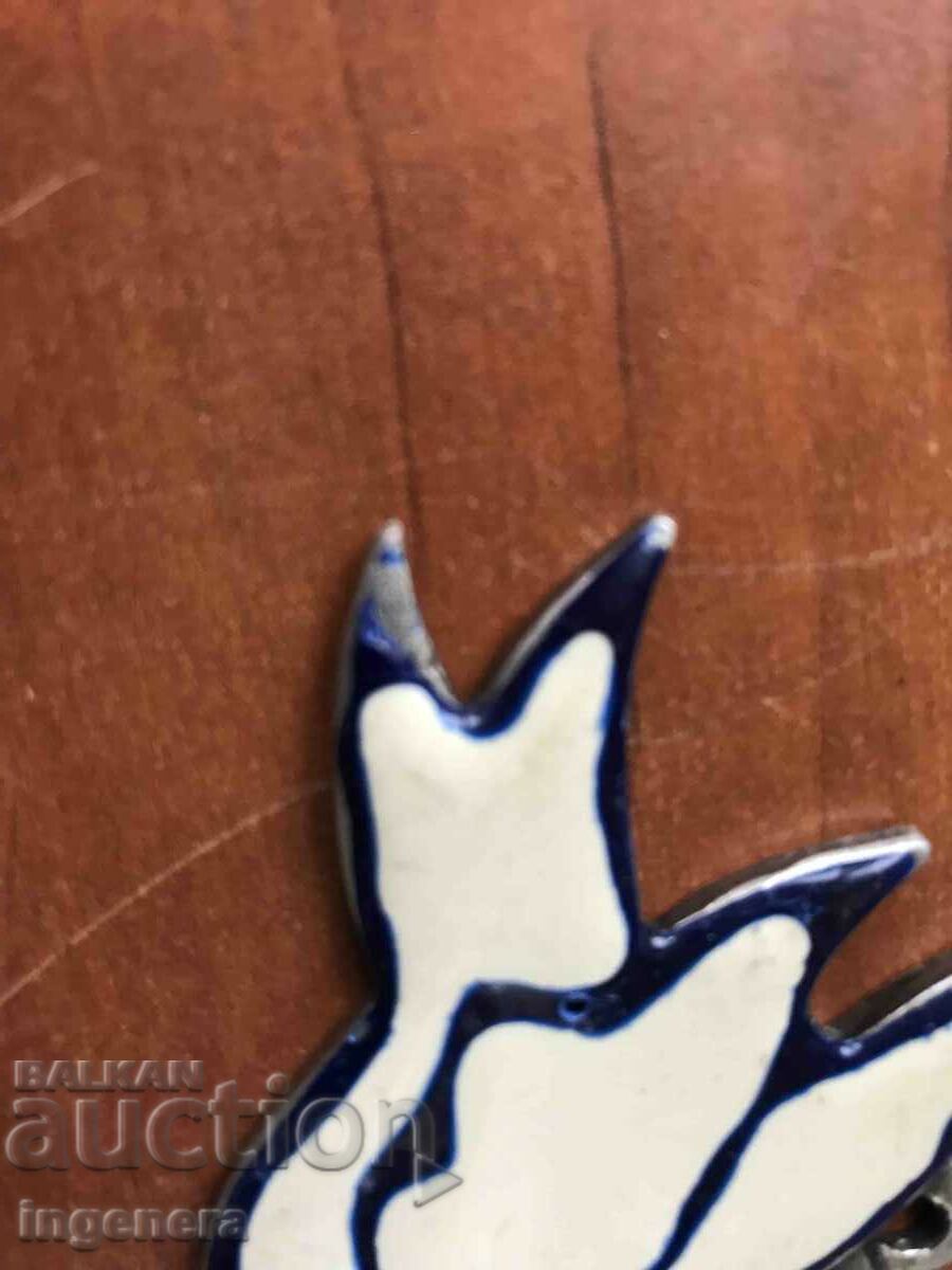 PENDANT METAL ENAMEL DOVE SOUVENIR - 6 PENDANT METAL ENAMEL DOVE SOUVENIR - 6