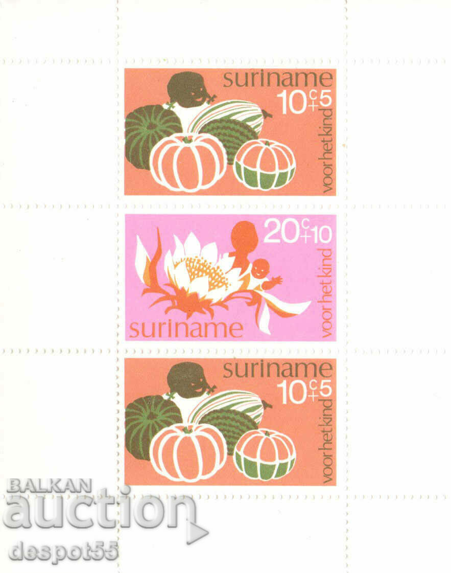 1974. Suriname. Children's welfare + Block. with price 5.30 BGN | € 2.71