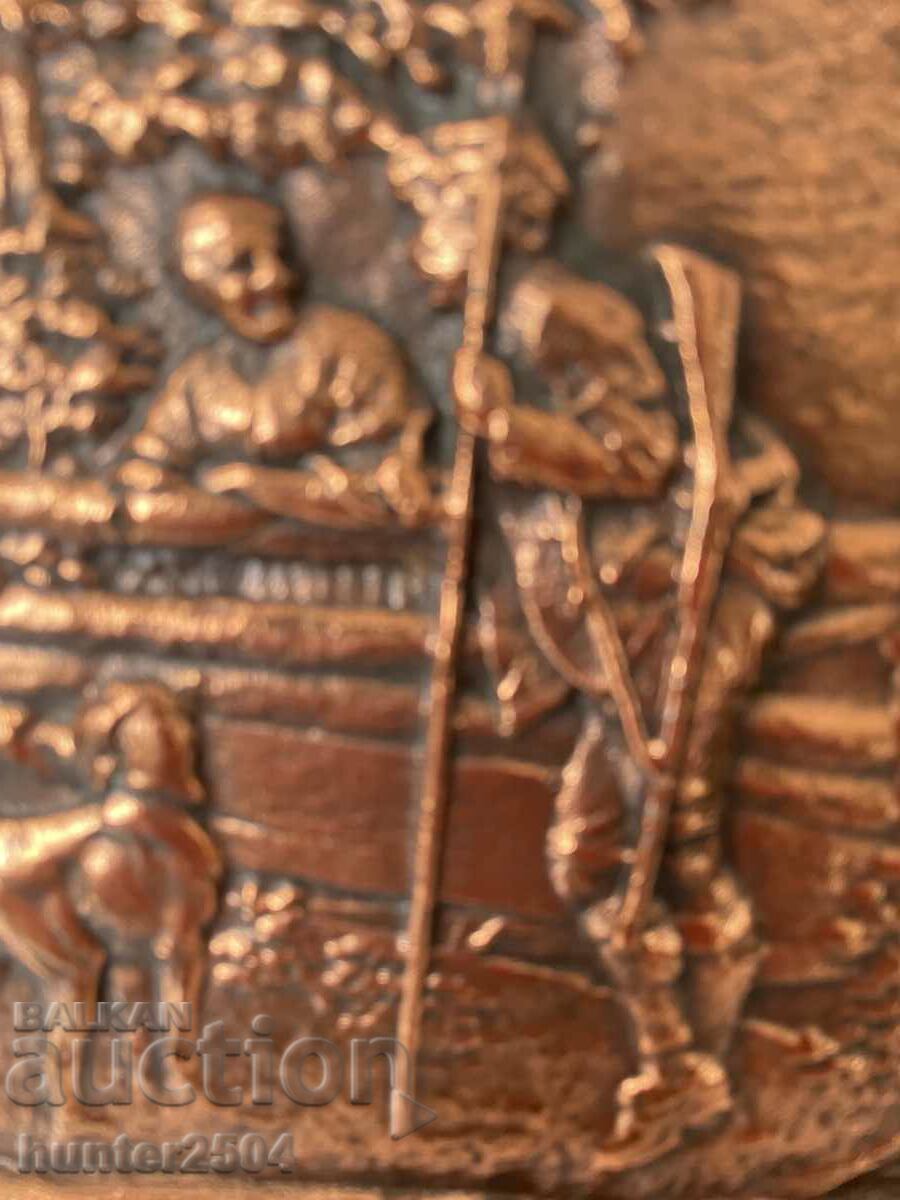 Painting-24/20 cm "Hunting meeting"-med with price 59.95 BGN | € 30.65 Painting-24/20 cm "Hunting meeting"-med with price 59.95 BGN | € 30.65