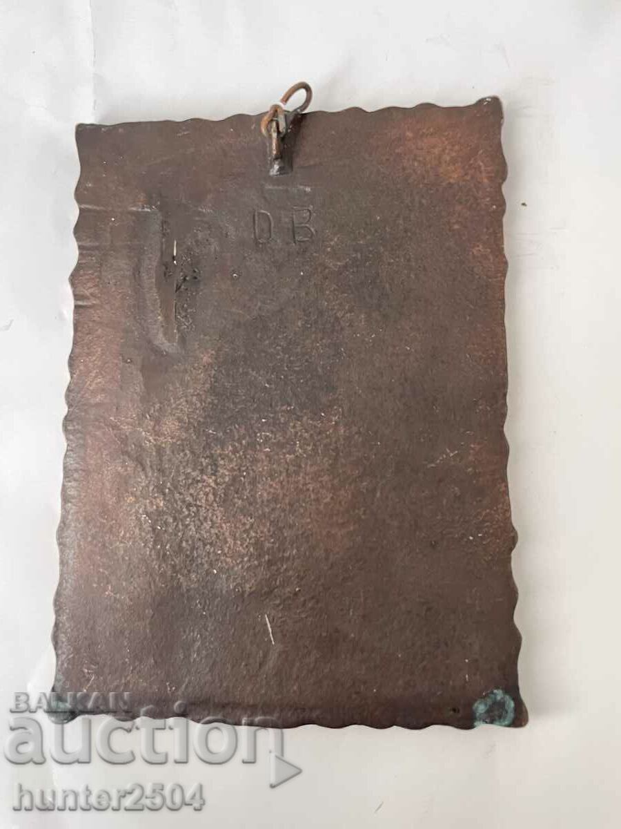 Auction Painting-24/20 cm "Hunting meeting"-med Auction Painting-24/20 cm "Hunting meeting"-med