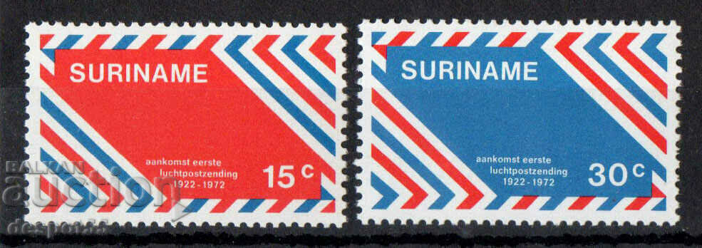 1972. Суринам. 50 год. от първата въздушна поща в Суринам.