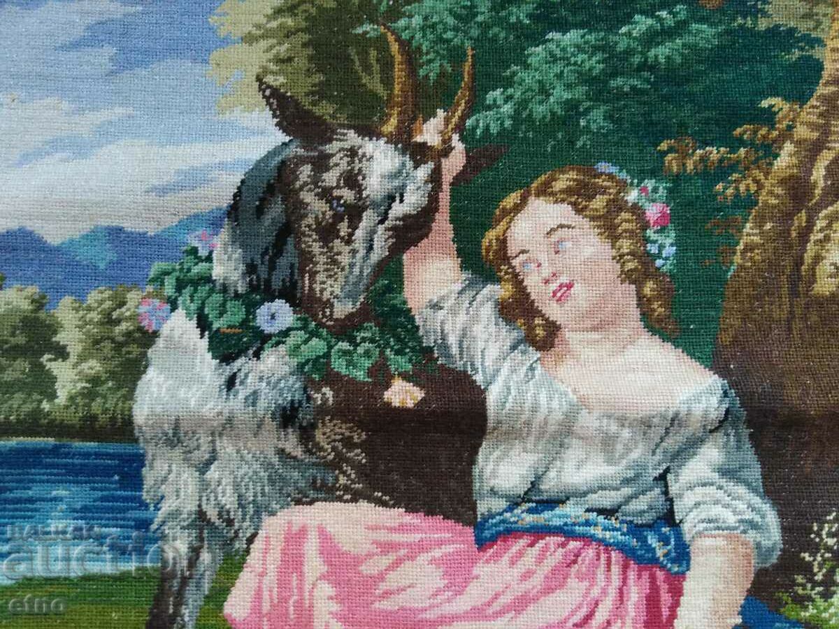 Auction BEAUTIFUL LARGE OLD TAPESTRY "THE BLIND GOAT" Auction BEAUTIFUL LARGE OLD TAPESTRY "THE BLIND GOAT"