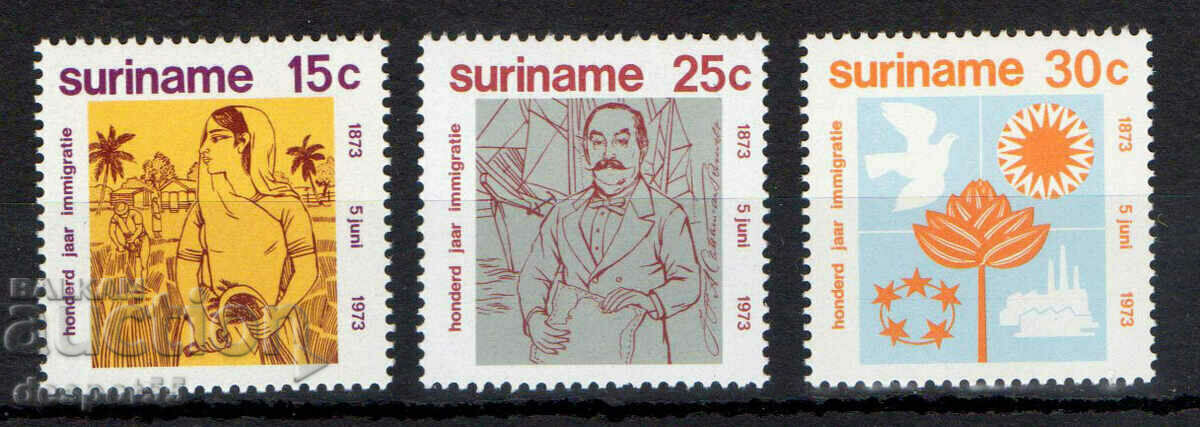1973 Surinam. 100 de ani de la sosirea emigranților indieni