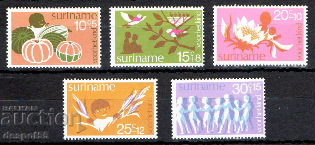 1974. Surinam. Bunăstarea copiilor + Bloc.