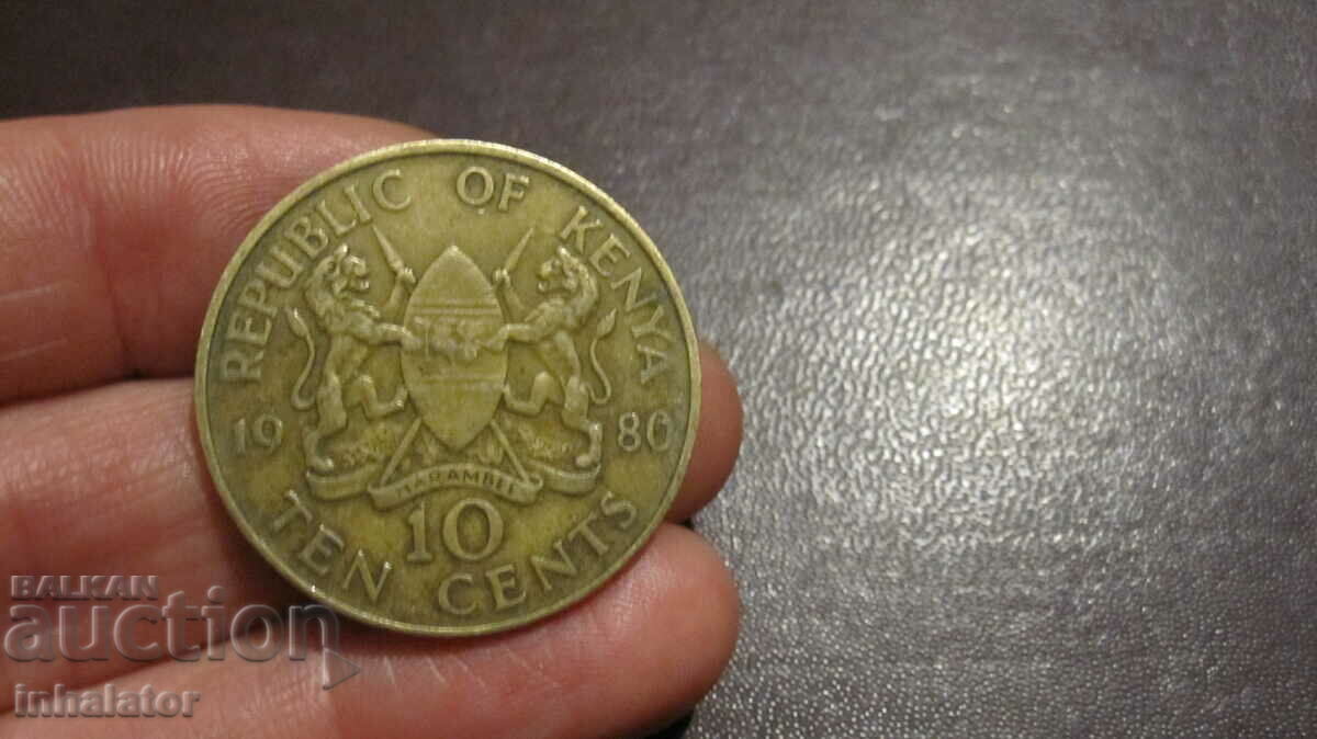 Кения 10 цента 1980 год