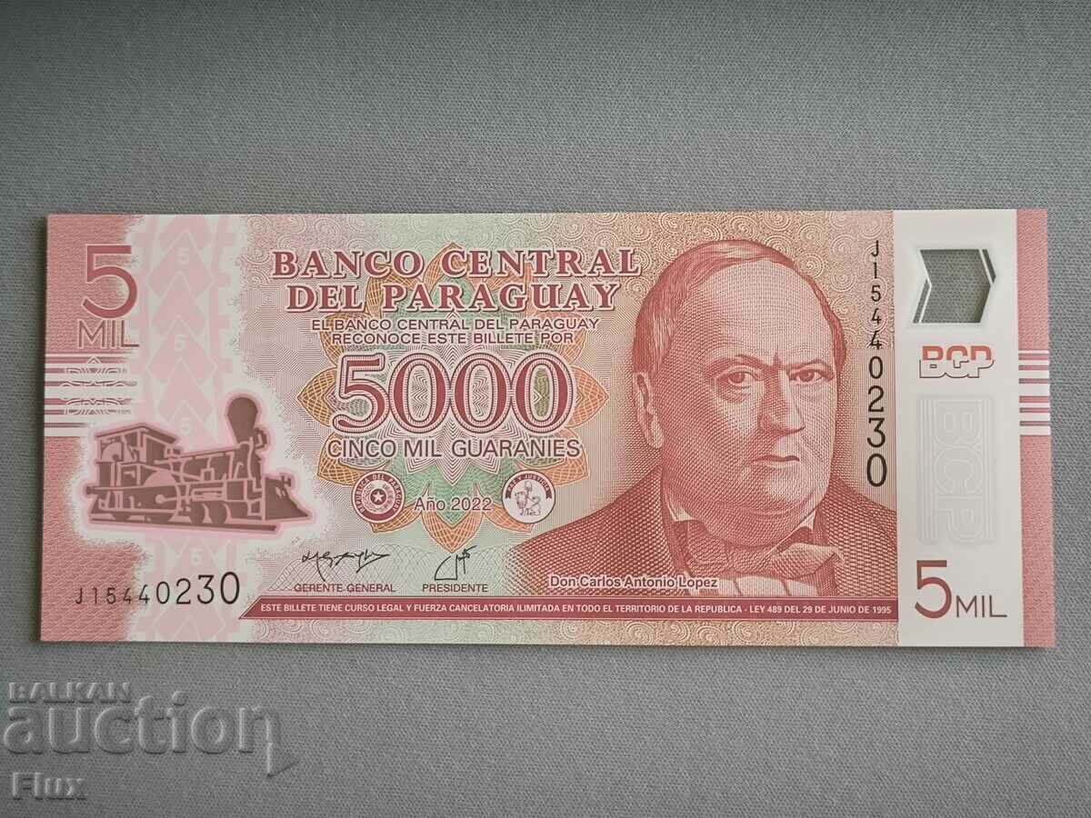 Bancnota - Paraguay - 5000 pesos UNC | 2022